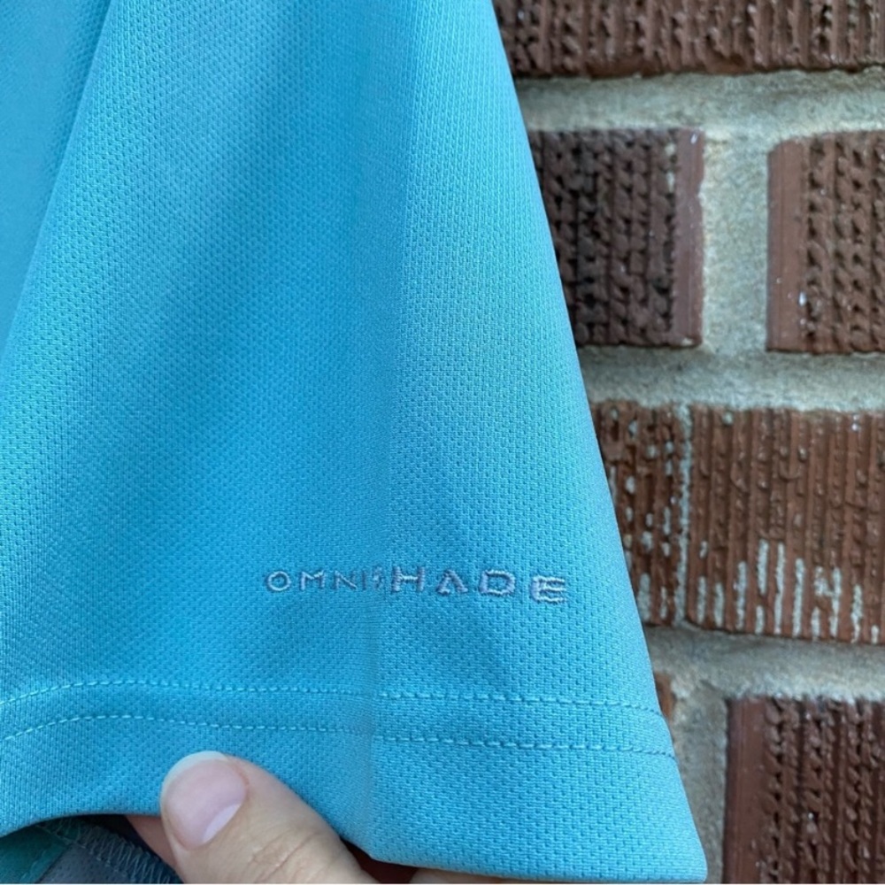 Columbia Men’s baby blue/gray Omnishade shirt sleeve polo shirt Size S - Picture 3 of 5